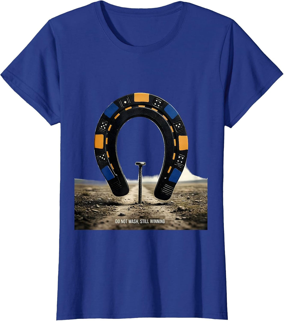 Women's Do Not Wash Still Winning Funny Gambling Casino Player Poker T-Shirt - Royal Blue