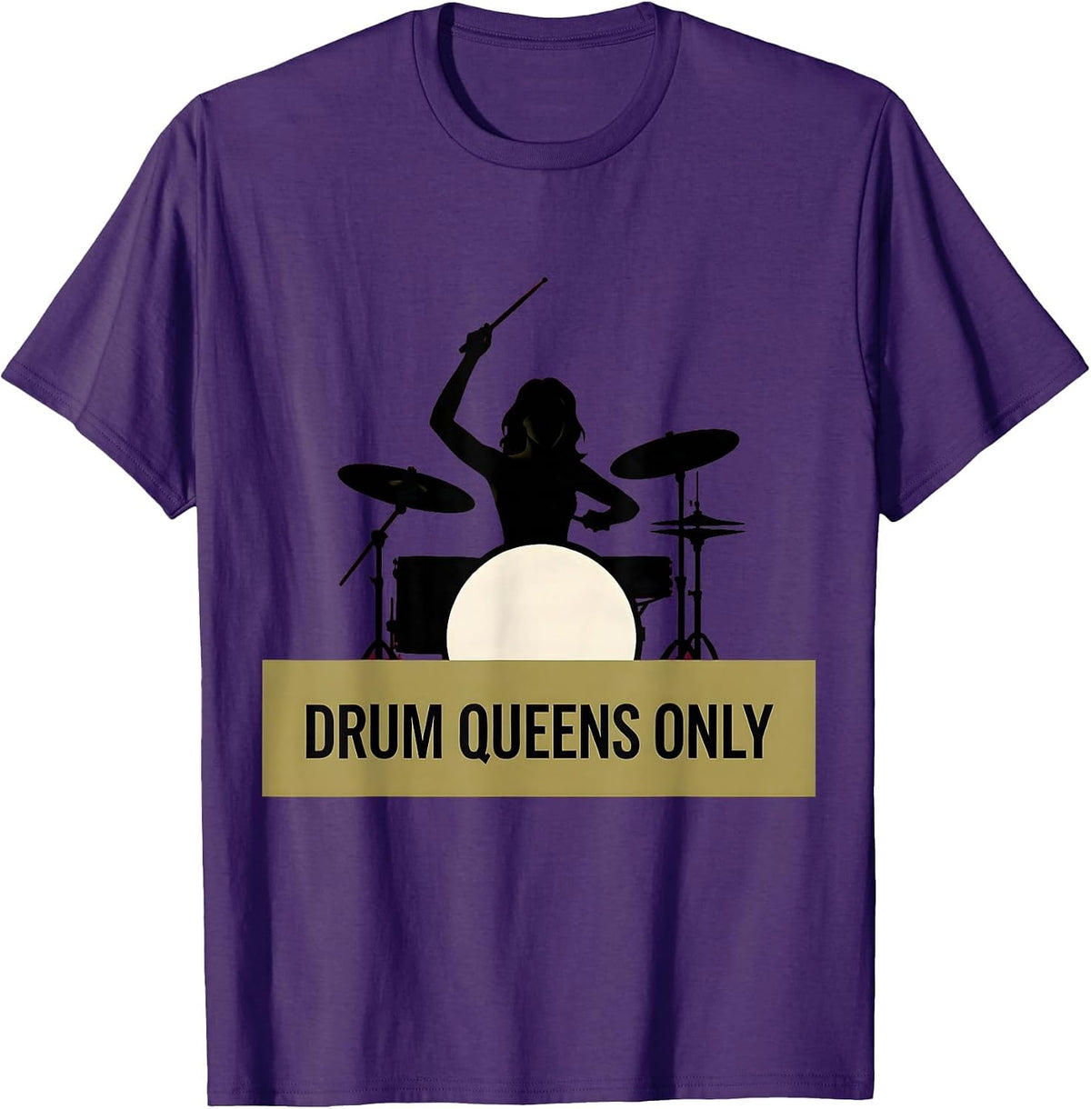 Men's Drum Queens Only Band Women Drummer Design T-Shirt - Purple