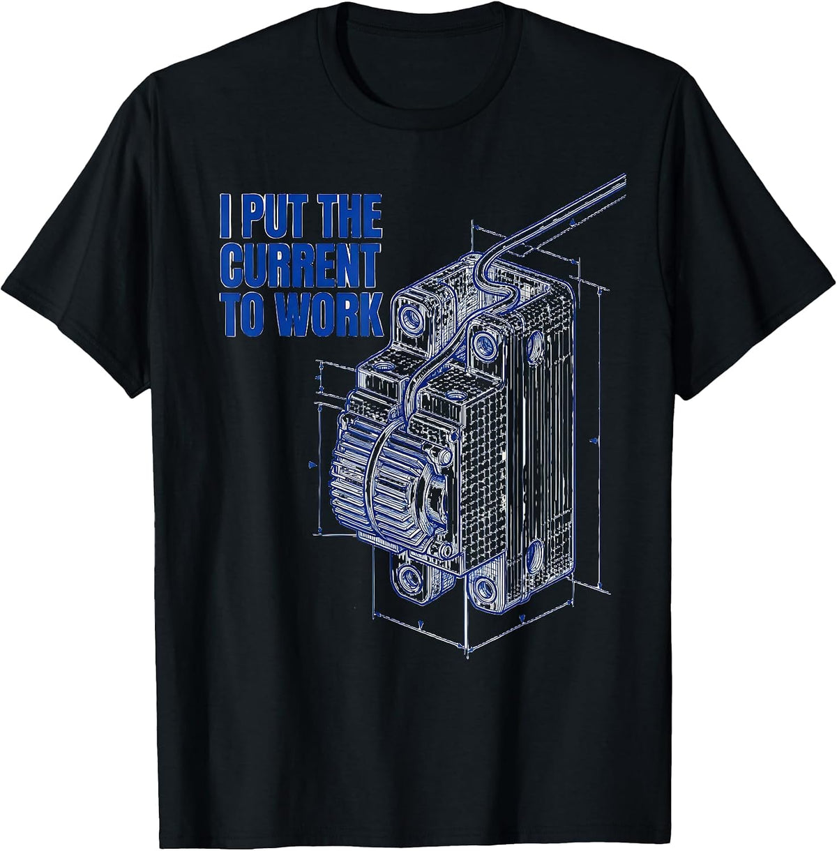 Men's I Put The Current To Work Funny Electrician Lineman Gift T-Shirt - Black