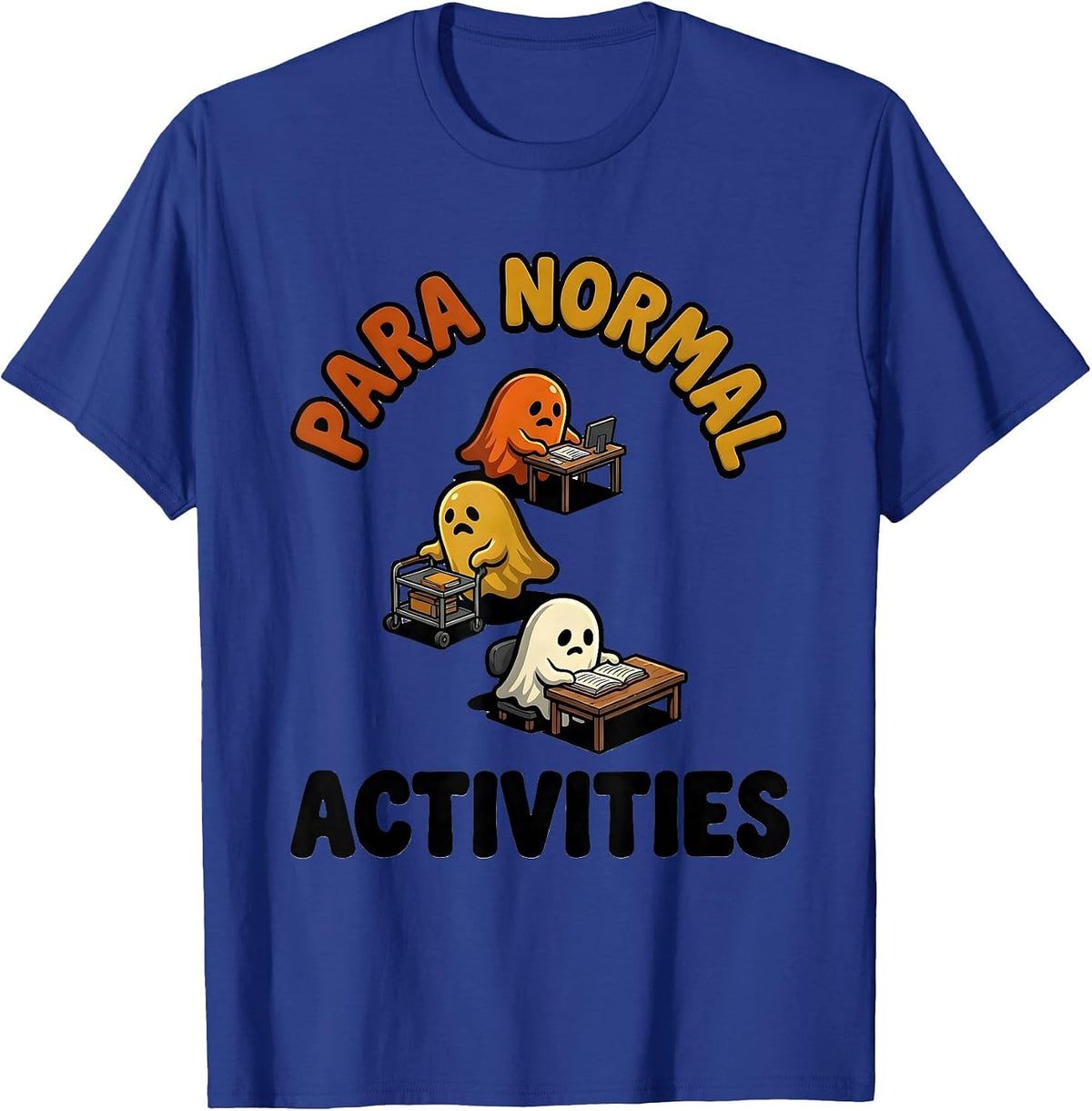 Men's Para Normal Activities Funny Teacher Ghost Halloween T-Shirt - Royal Blue