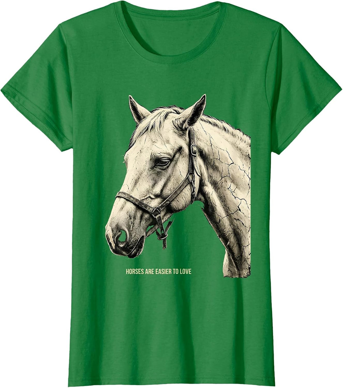Women's Horses Are Easier To Love Funny Horse Lover Girl Boho T-Shirt - Kelly Green