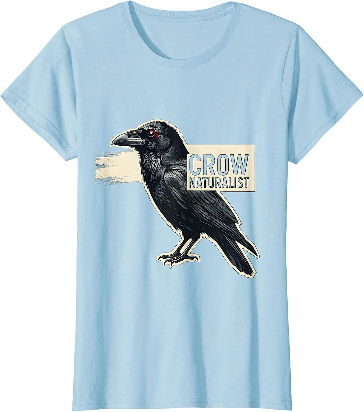 Crow Naturalist Gothic Nature Bird Lover Dark Whimsical T-Shirt - Baby Blue