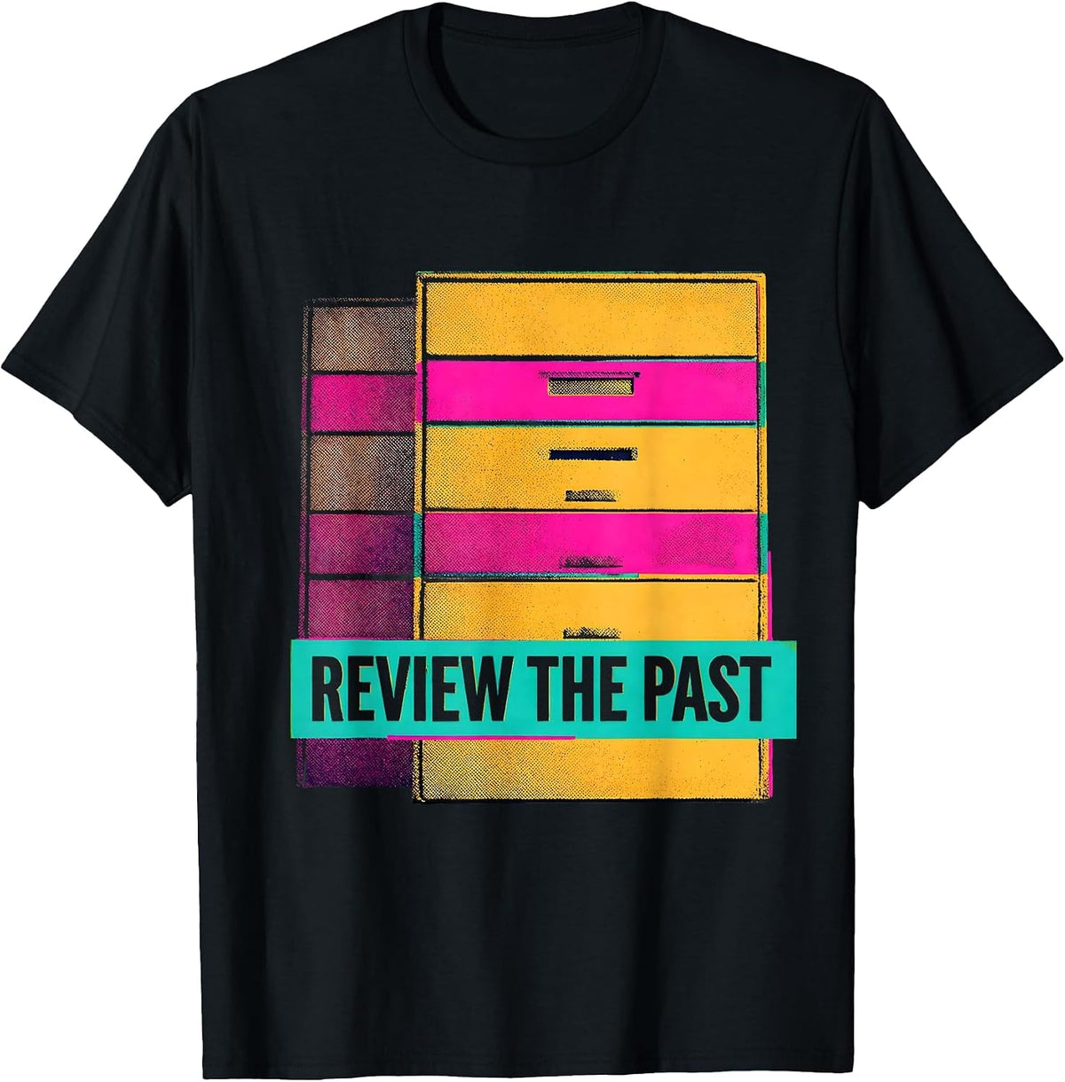 Men's Review The Past Funny History Teacher Witty Subject Pride T-Shirt - Black