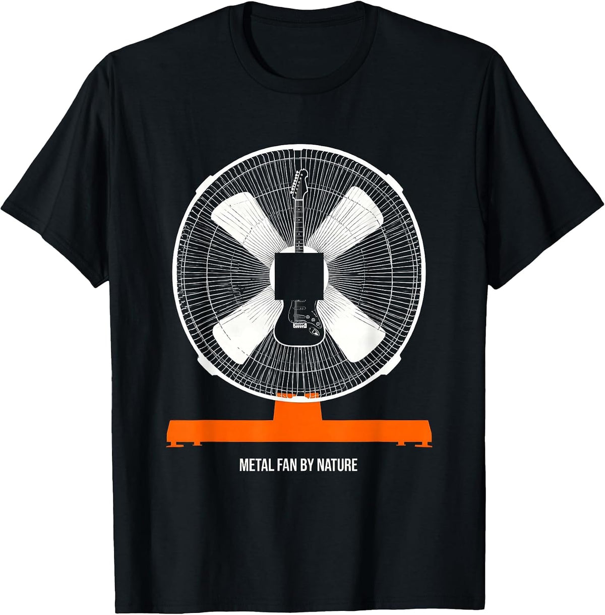 Men's Metal Fan By Nature Brutalist Heavy Metal Fan Humor T-Shirt - Black