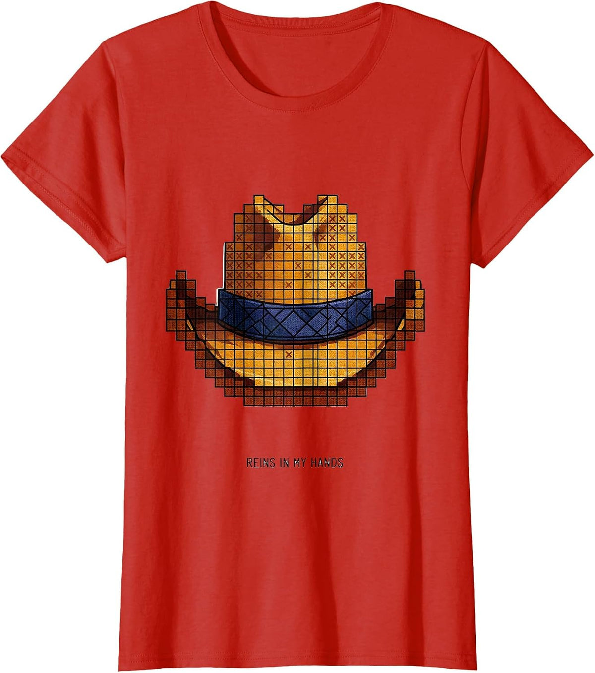Reins In My Hands Cowboy Western Design T-Shirt - Red