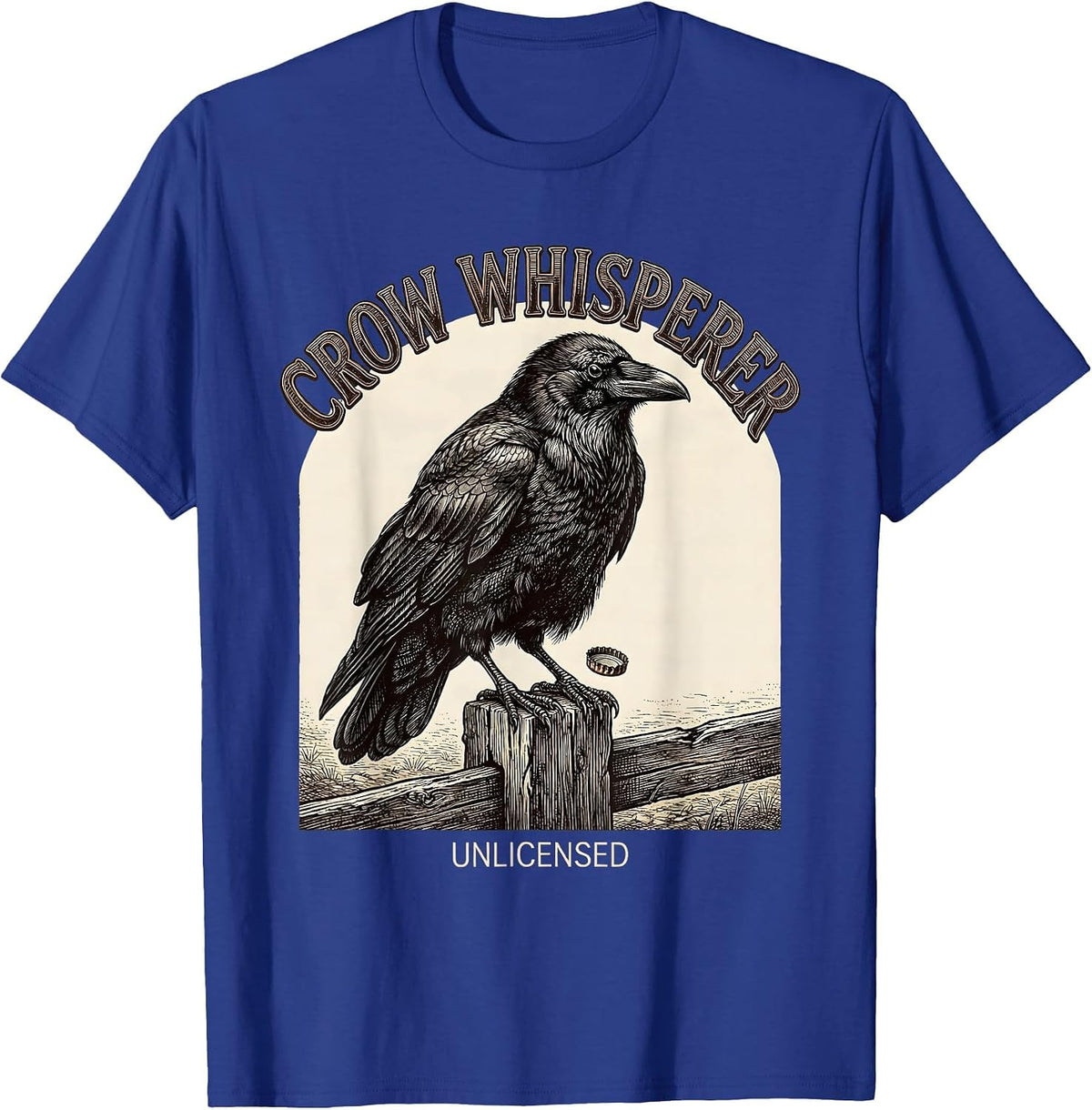 Crow Whisperer, Unlicensed Funny Crow Bird Gothic Humor T-Shirt - Royal Blue