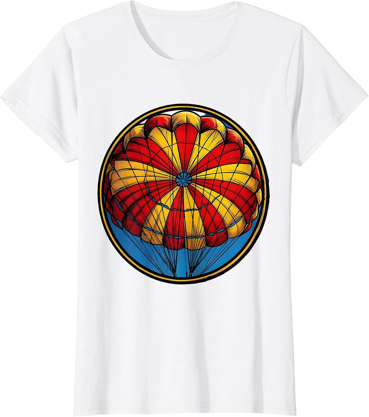Parachute Canopy View From Below Skydiving T-Shirt - White