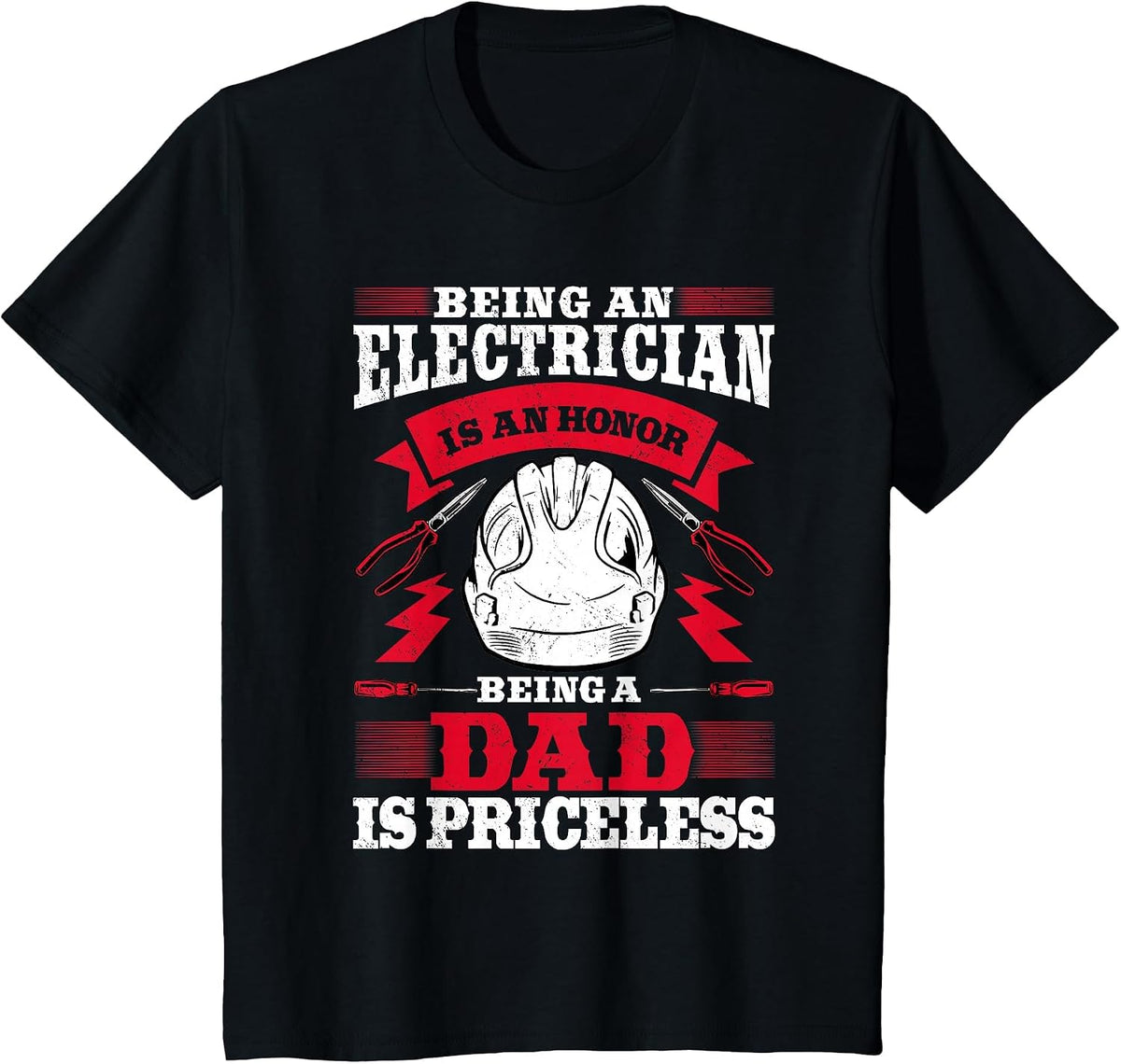 Electrician Dad Electronics Technician Electrical Wireman T-Shirt - Black