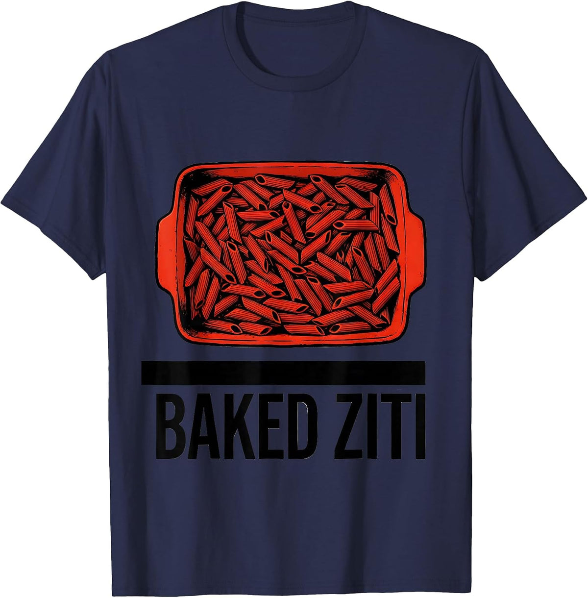 Men's Baked Ziti Bootleg 90's Rap Rock Vintage Funny T-Shirt - Navy Blue