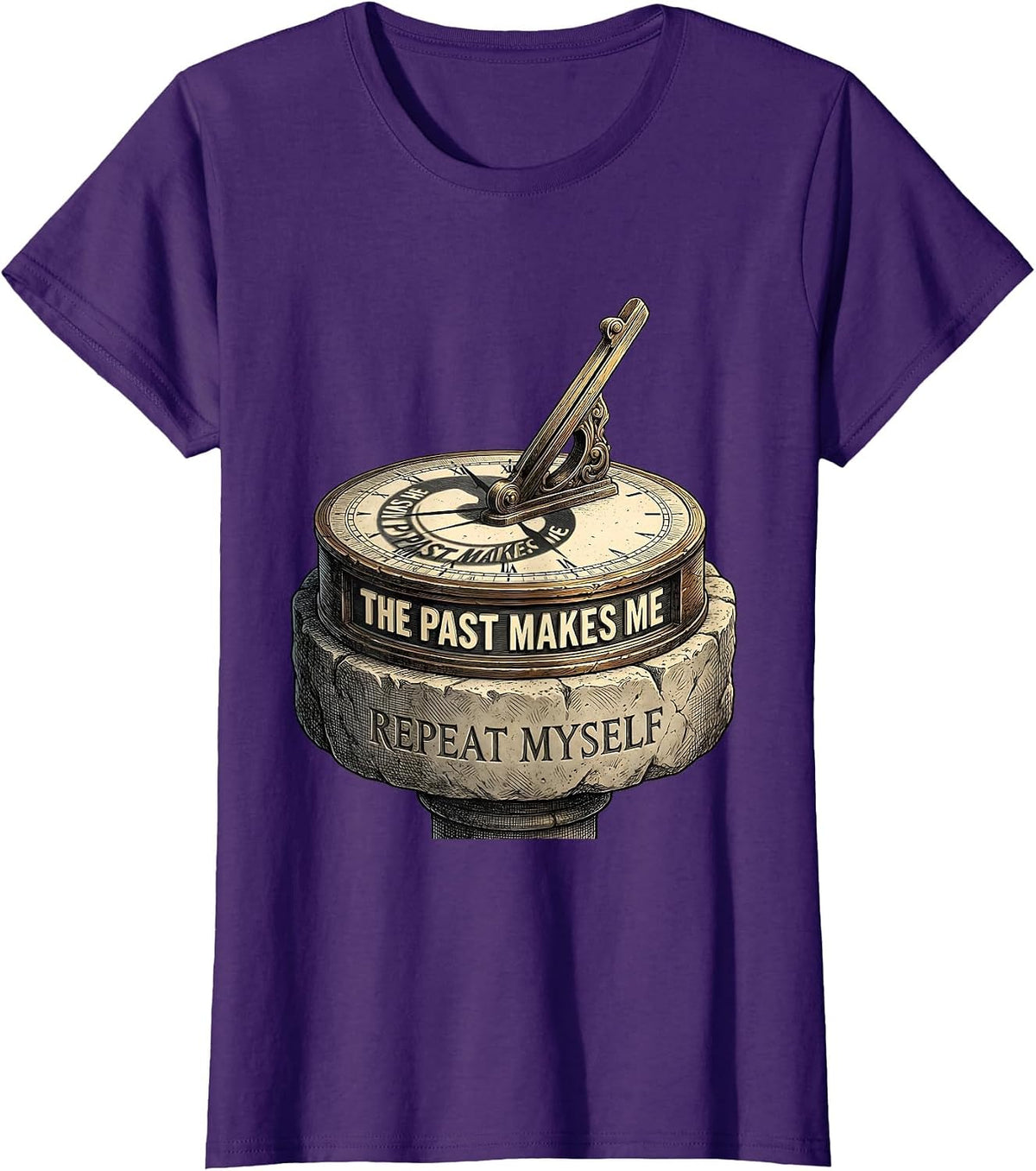 Women's The Past Makes Me Repeat Myself Funny History Teacher T-Shirt - Purple