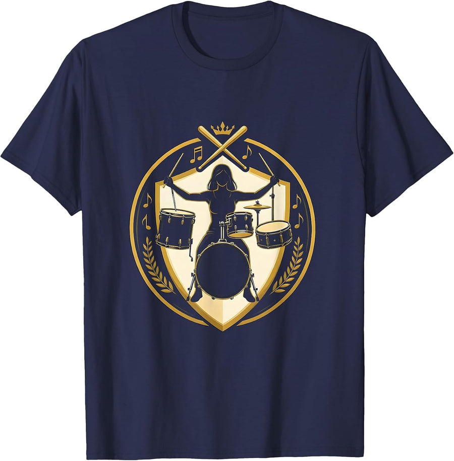 Band Mom Drum Kit Carrier Graphic Tee T-Shirt - Navy Blue
