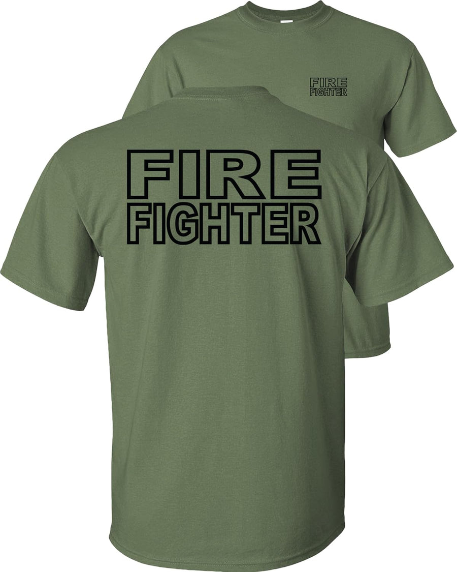 FAIR GAME Fire Fighter T-Shirt - Military Green-black Design