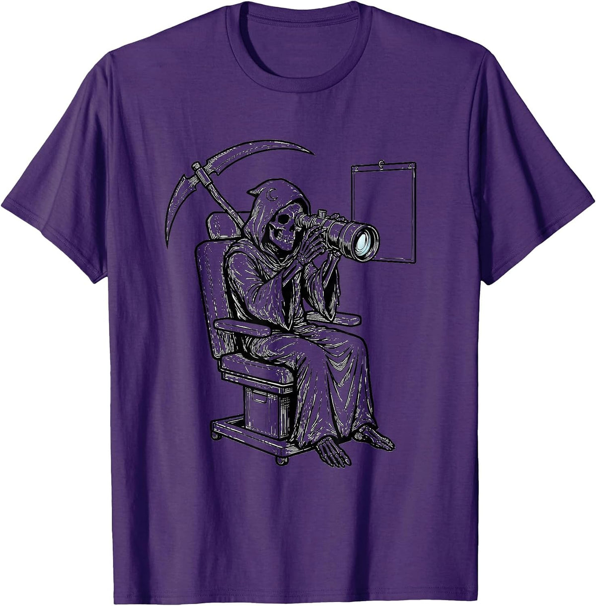 Reaper Optometrist Halloween Eye Doctor Humor T-Shirt - Purple
