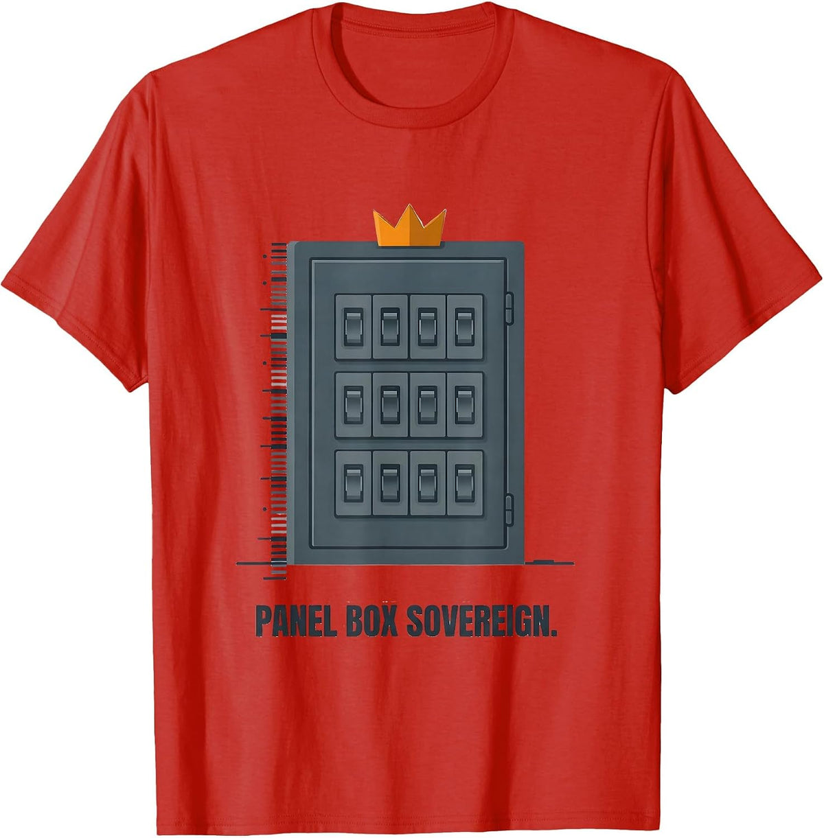 Men's Panel Box Sovereign Funny Electrician Engineer Trade Humor T-Shirt - Red