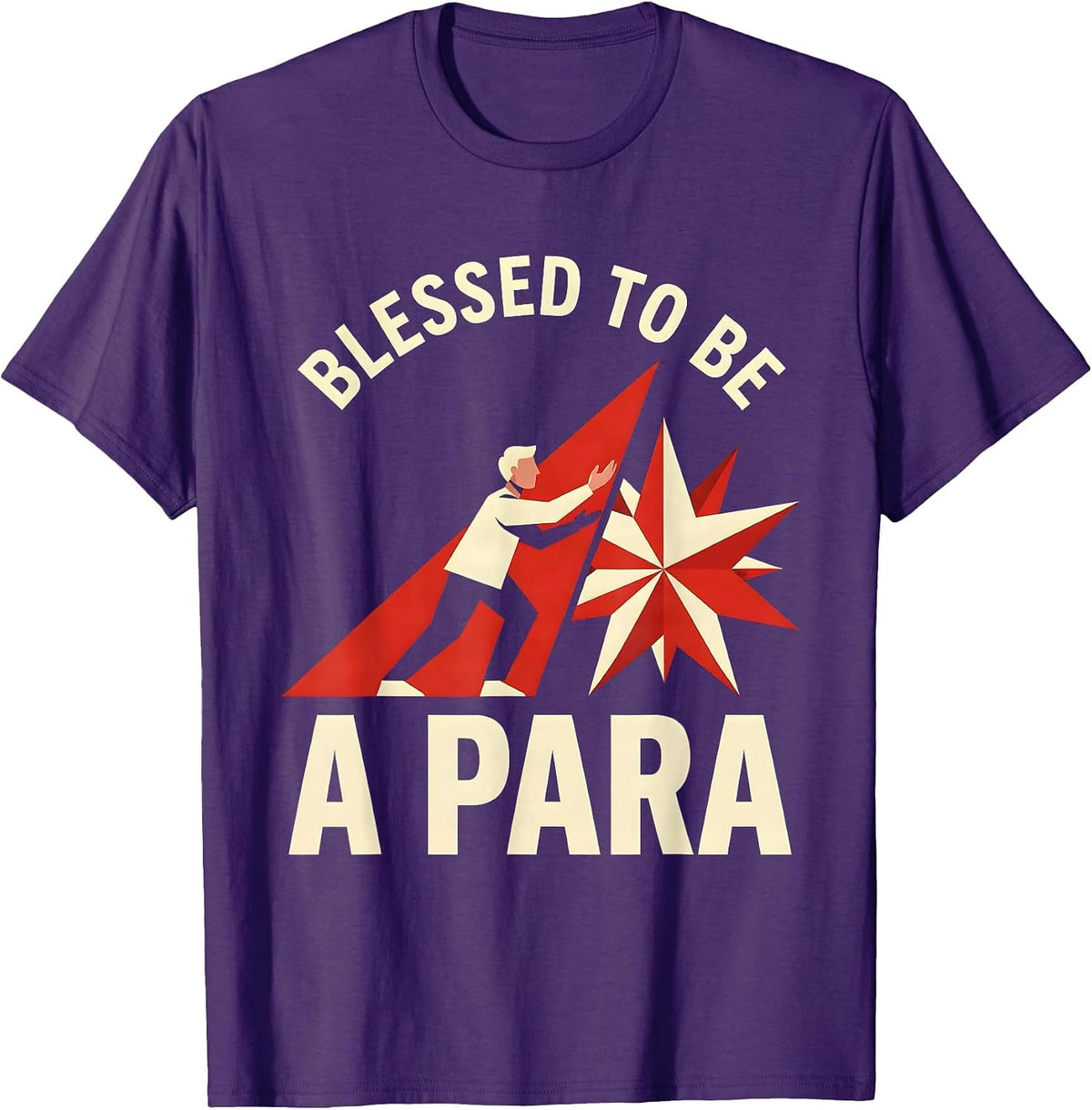 Blessed to Be a Para Paraprofessional Design T-Shirt - Purple