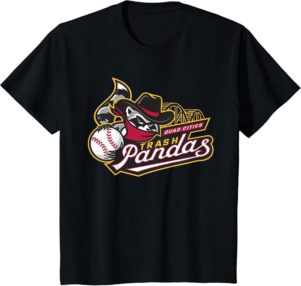 Quad Cities River Bandits/Trash Pandas T-Shirt - Black