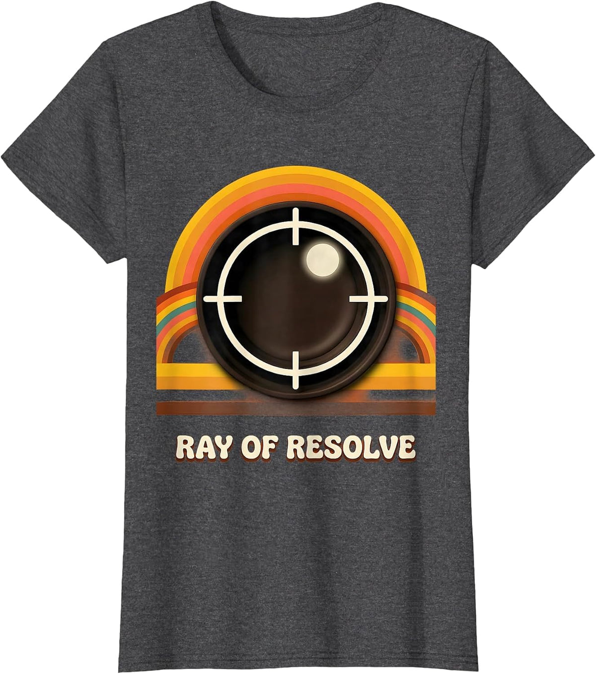 Women's Ray of Resolve Retro 70s Radiologic Technologist Humor T-Shirt - Dark Heather Grey