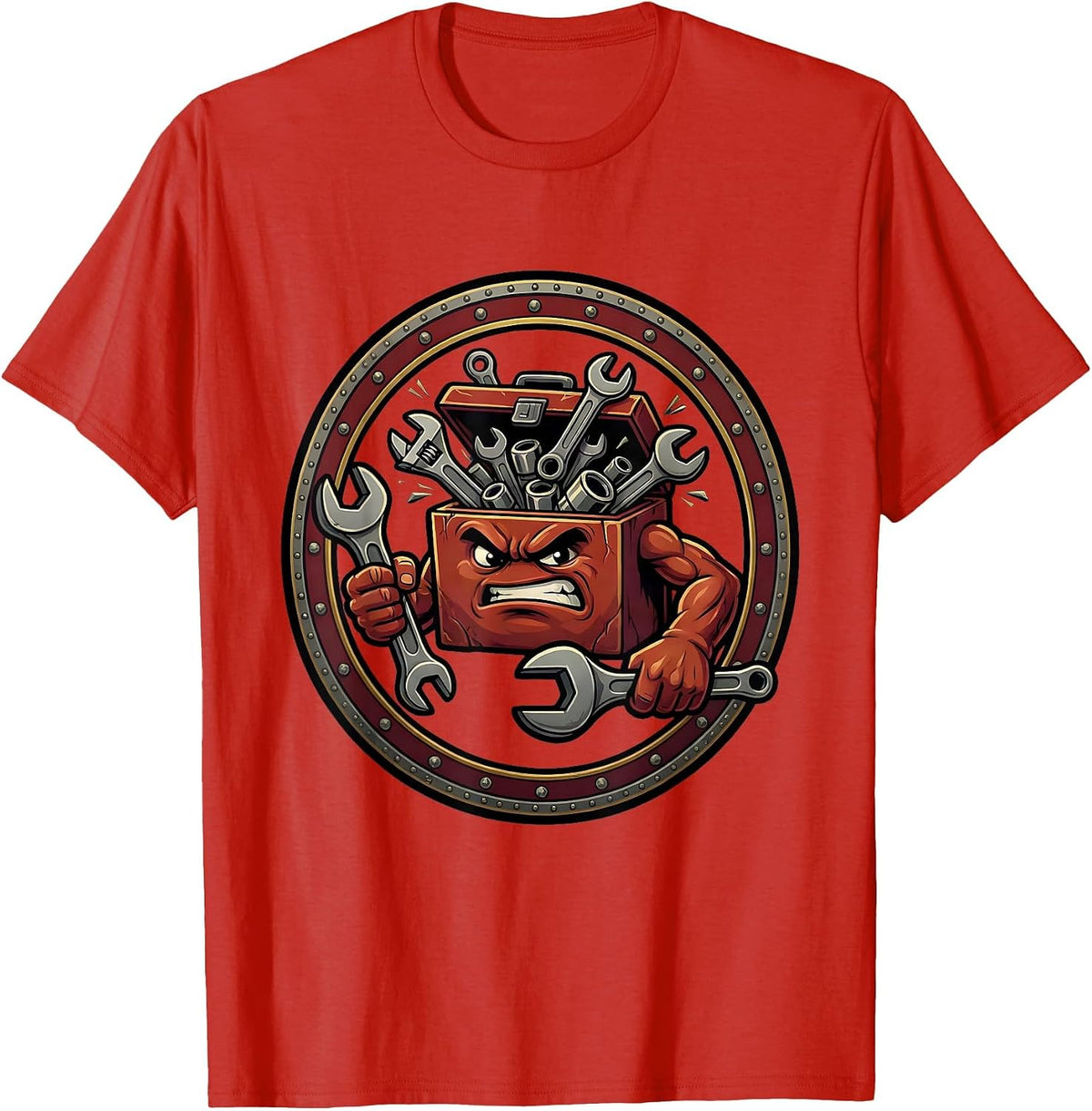 Men's Overflowing Toolbox Wrenches and Ratchets Graphic T-Shirt - Red