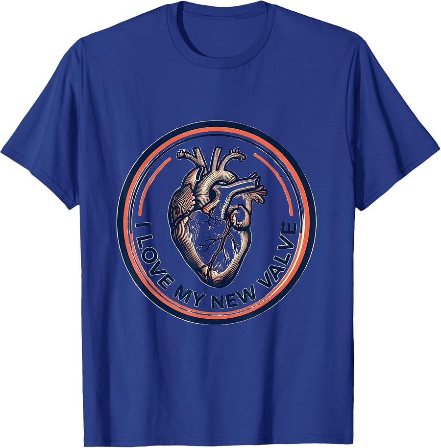 I Love My New Valve Funny Cardiac Nurse Heart Patient Humor T-Shirt - Royal Blue