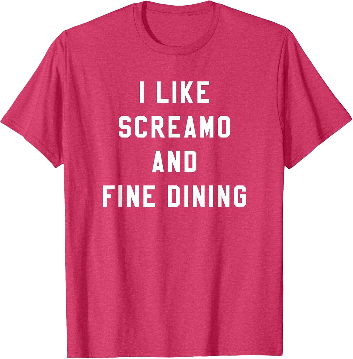 I Like Screamo and FINE Dining Funny Emo Goth Punk Music T-Shirt, Men, Red Heather, XX-Large - As Pictured