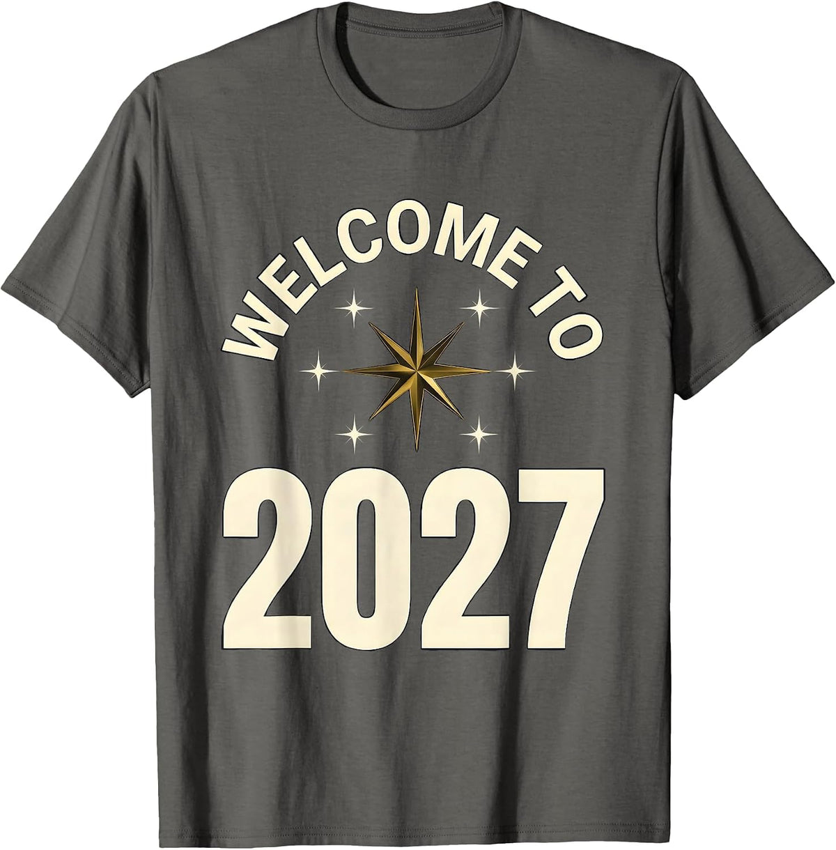Men's Welcome To 2027 Festive New Year’s Eve Party Celebration T-Shirt - Asphalt Grey