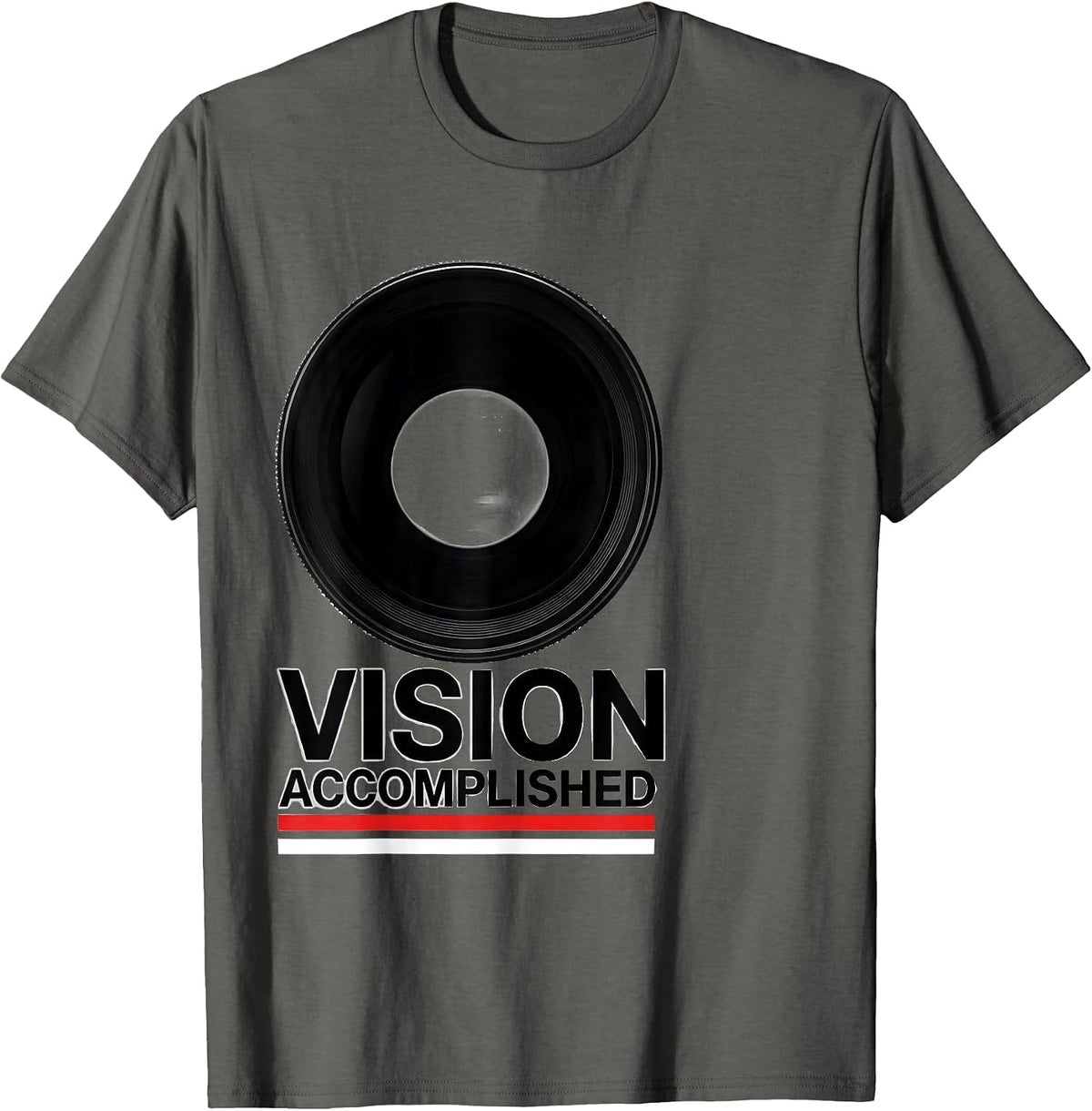 Men's Vision Accomplished Swiss International Optometrist Eye T-Shirt - Asphalt Grey