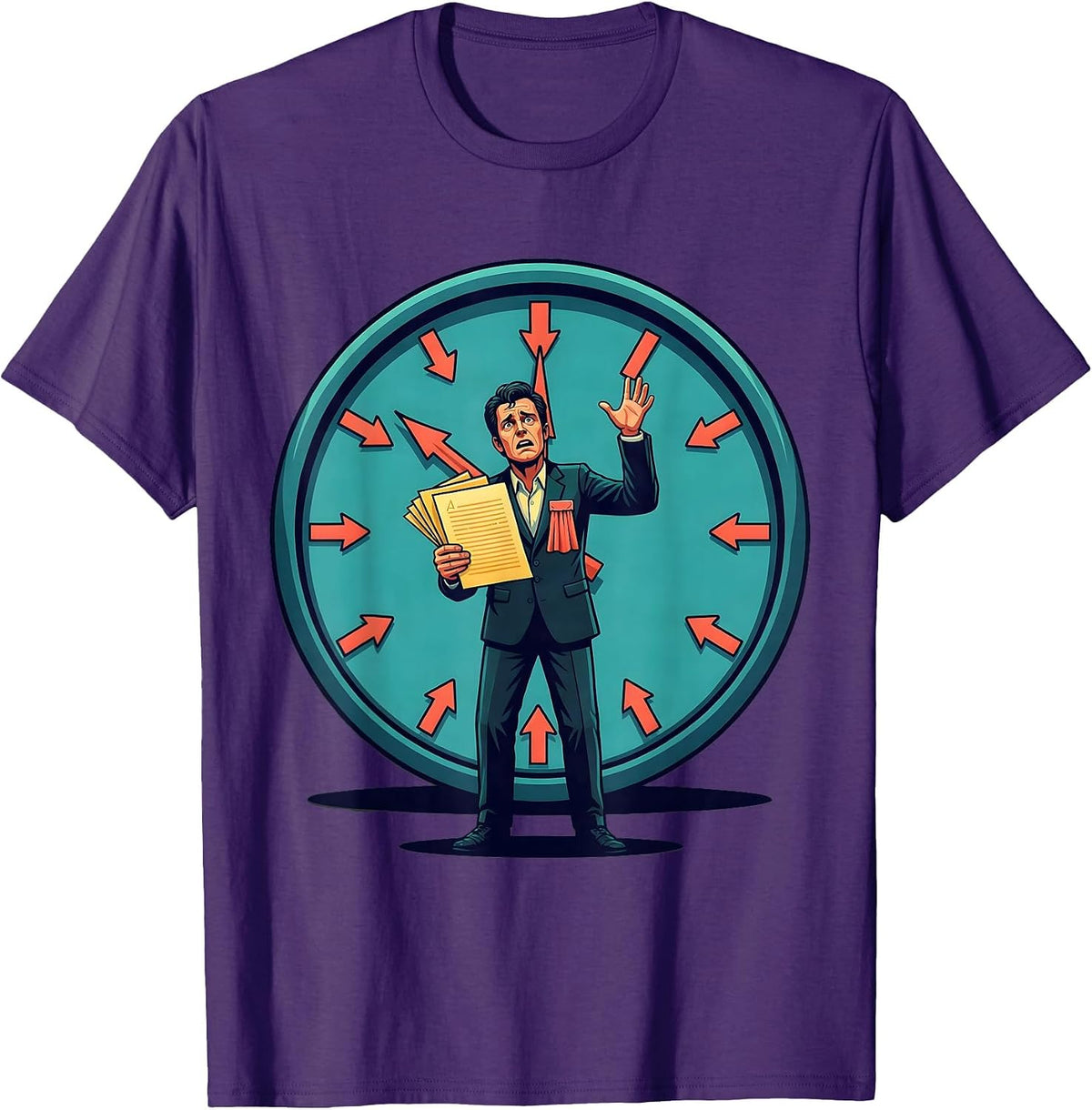 Men's Theater Kid Rehearsal Clock Funny Musical Theatre Gift T-Shirt - Purple