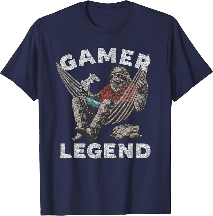 Gamer Legend Funny Video Game Player T-Shirt - Navy Blue