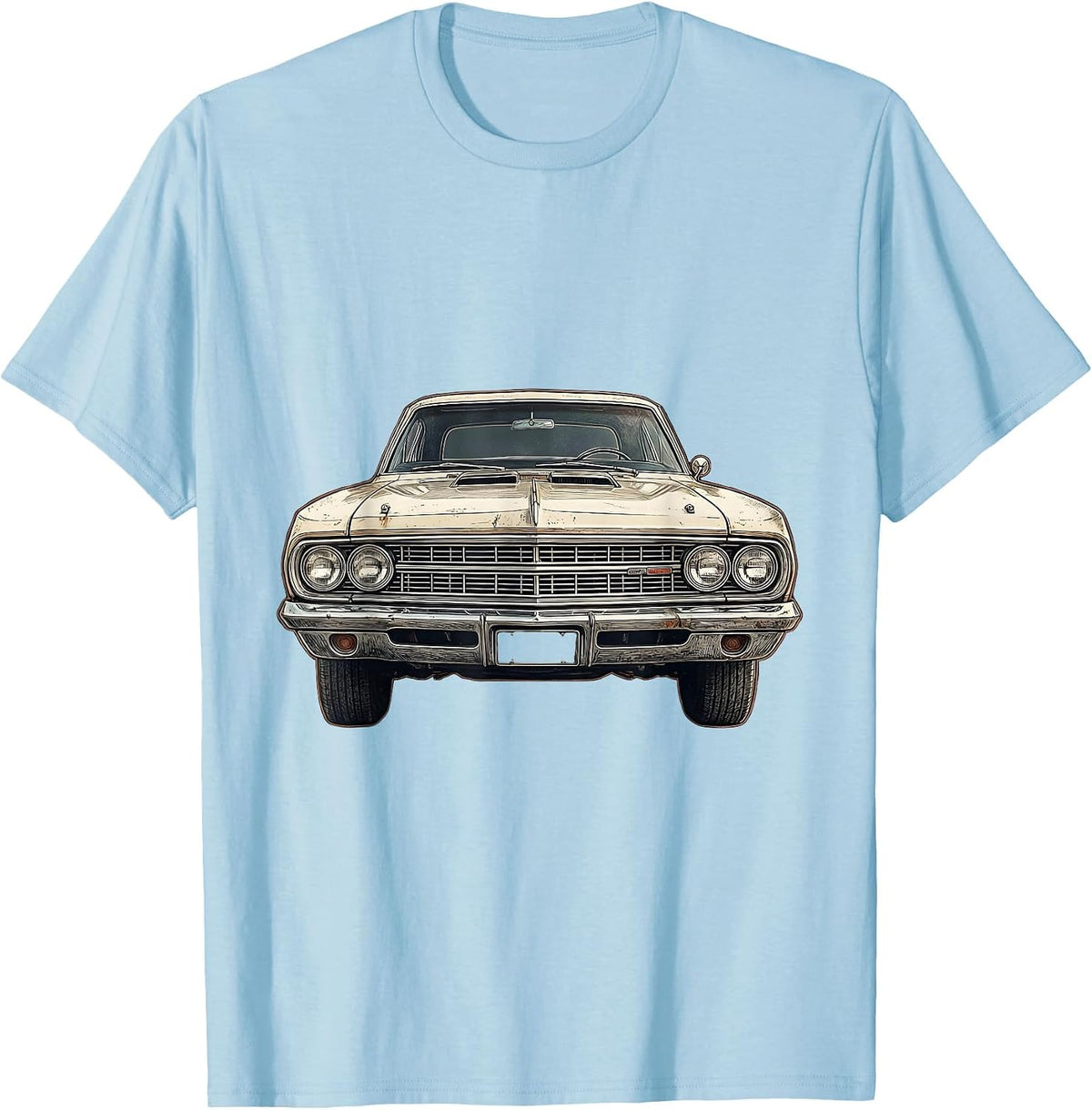 Men's Classic Muscle Car Distressed Birthday Gift for Car Guys T-Shirt - Baby Blue