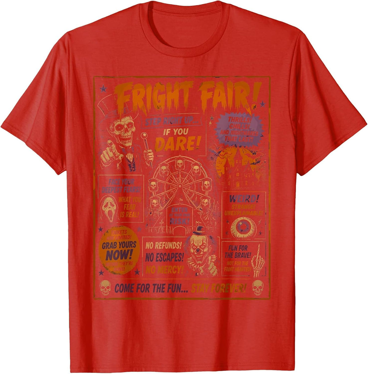 Halloween Vintage Horrorfest Poster Party Halloween T-Shirt - Red