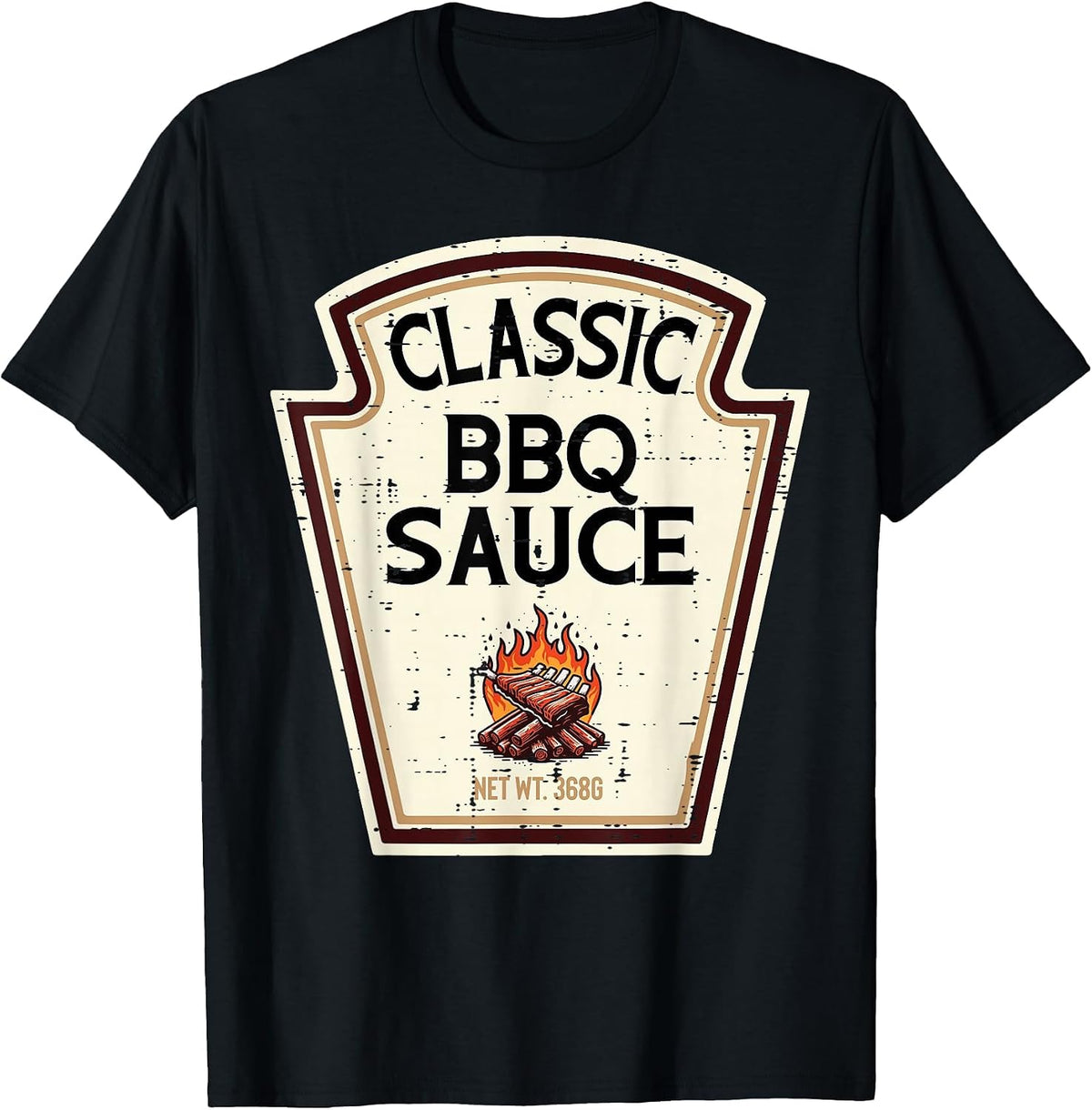 Halloween Classic BBQ Sauce Funny Food Costume Men Women Kid T-Shirt - Black