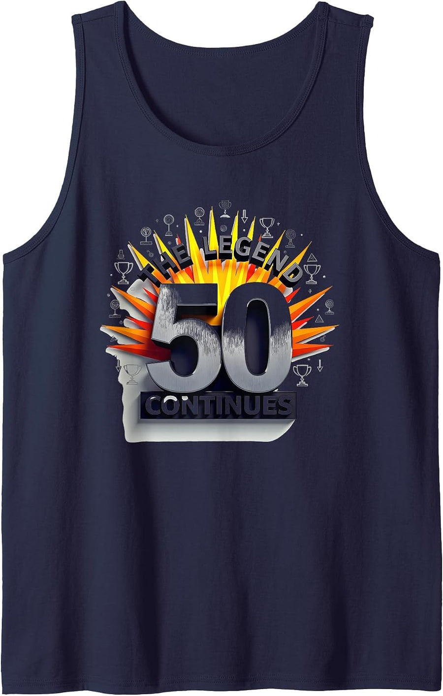 Birthday Gift: 50th Legend Continues Celebration Tank Top - Navy Blue