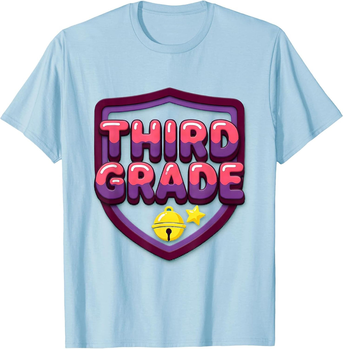 Men's Third Grade Gummy Jelly Pop Back To School Teacher Student T-Shirt - Baby Blue