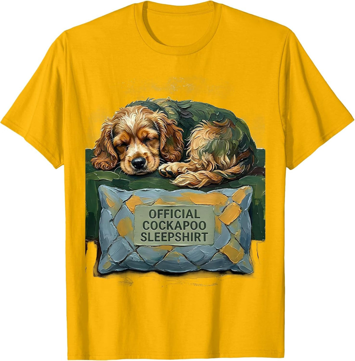 OFFICIAL COCKAPOO SLEEPSHIRT Cozy Dog Lover Gift T-Shirt - Golden Yellow