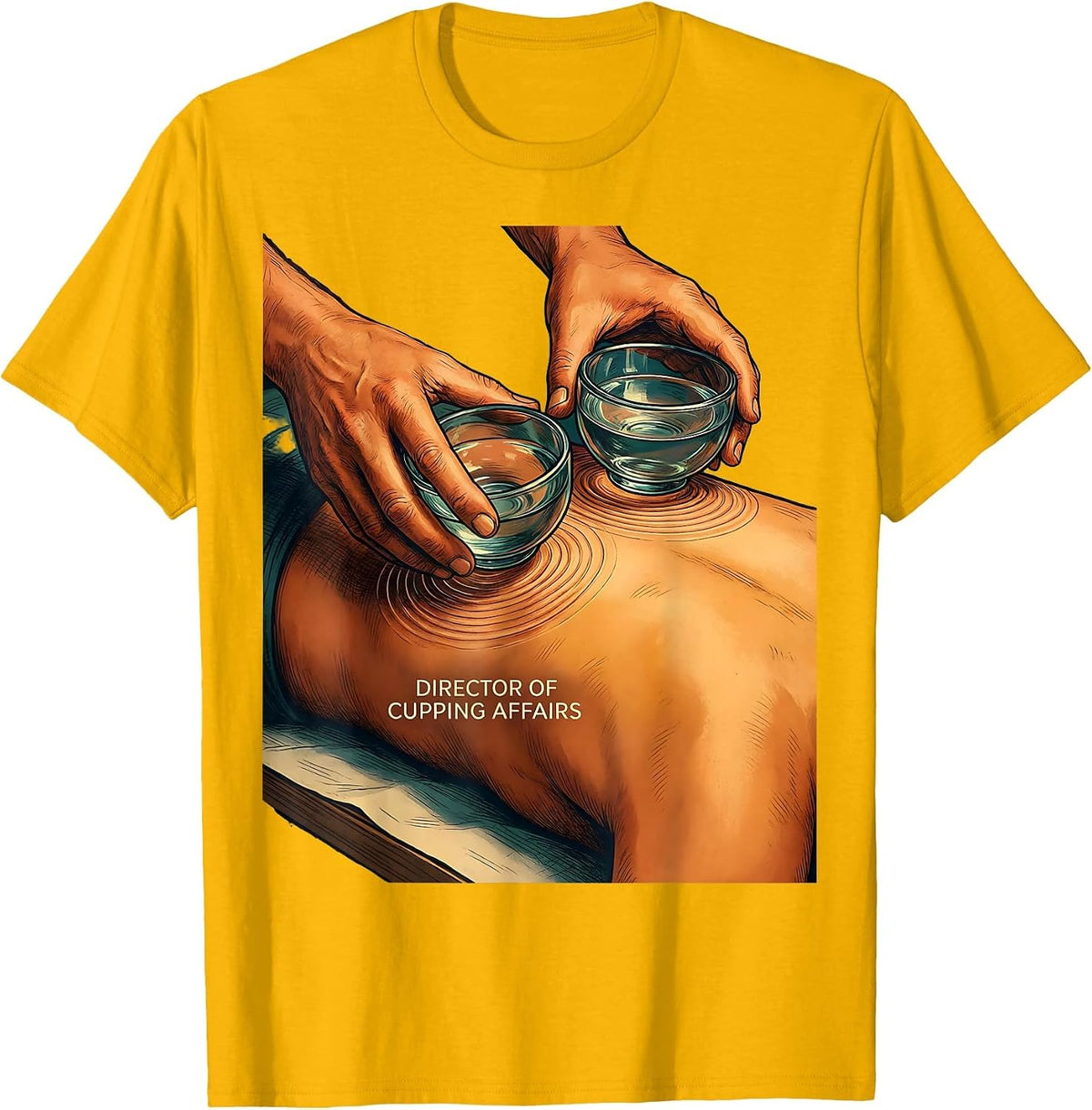 Director Of Cupping Affairs Funny Physical Therapist Gift T-Shirt - Golden Yellow