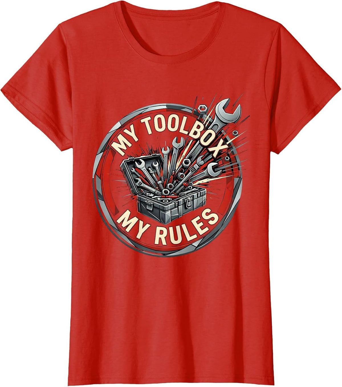 My Toolbox My Rules Mechanic Design T-Shirt - Red