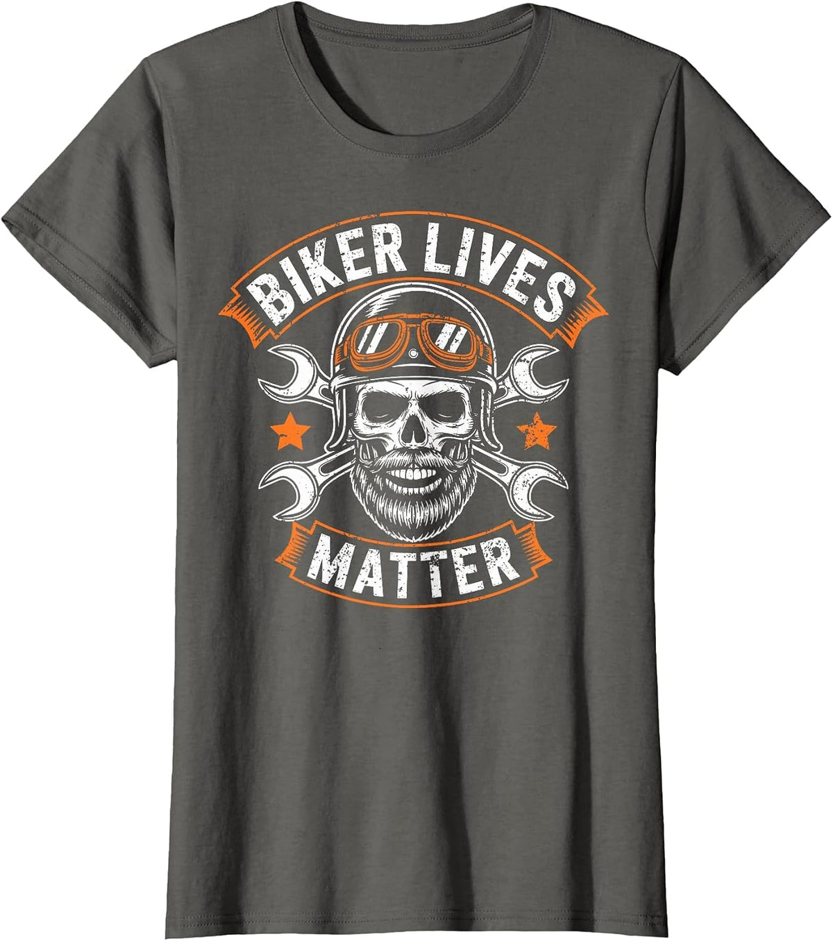 Skull Vintage Biker Lives Matter Motorcycles Riding Lover T-Shirt - Asphalt Grey