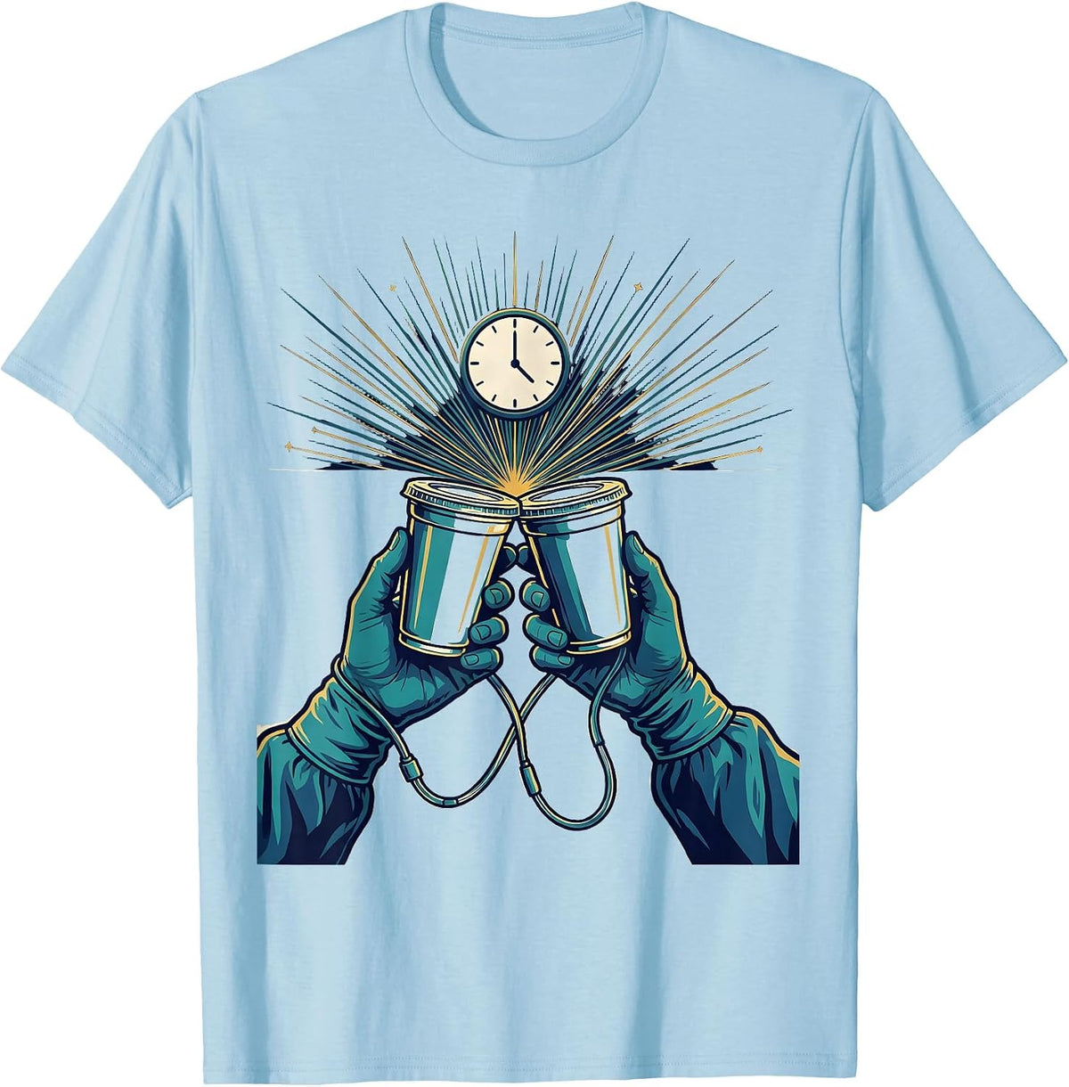 Specimen Cup Nurse Crew New Years Eve Party Humor T-Shirt - Baby Blue