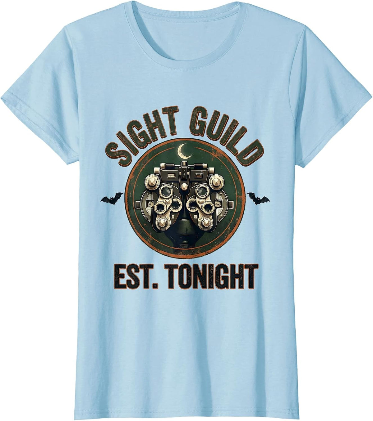 Sight Guild, Est. Tonight Vintage Halloween Optometrist Eye T-Shirt - Baby Blue