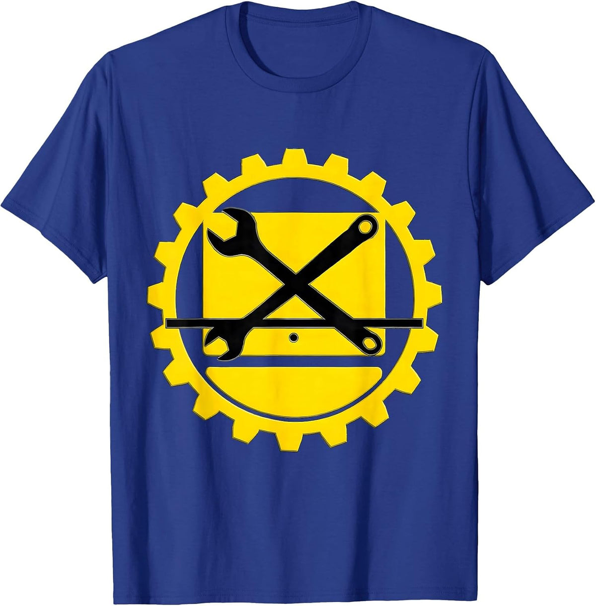 Maintenance Technician Badge Stencil Graphic Gift T-Shirt - Royal Blue