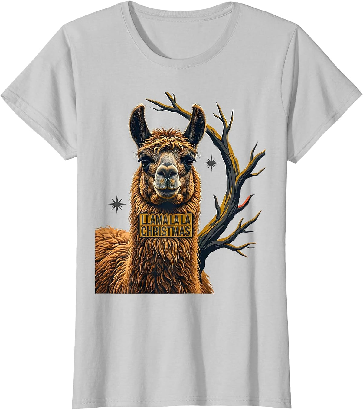 Llama La La Christmas Funny Llama Lover Animal Humor Gift T-Shirt - Silver Grey