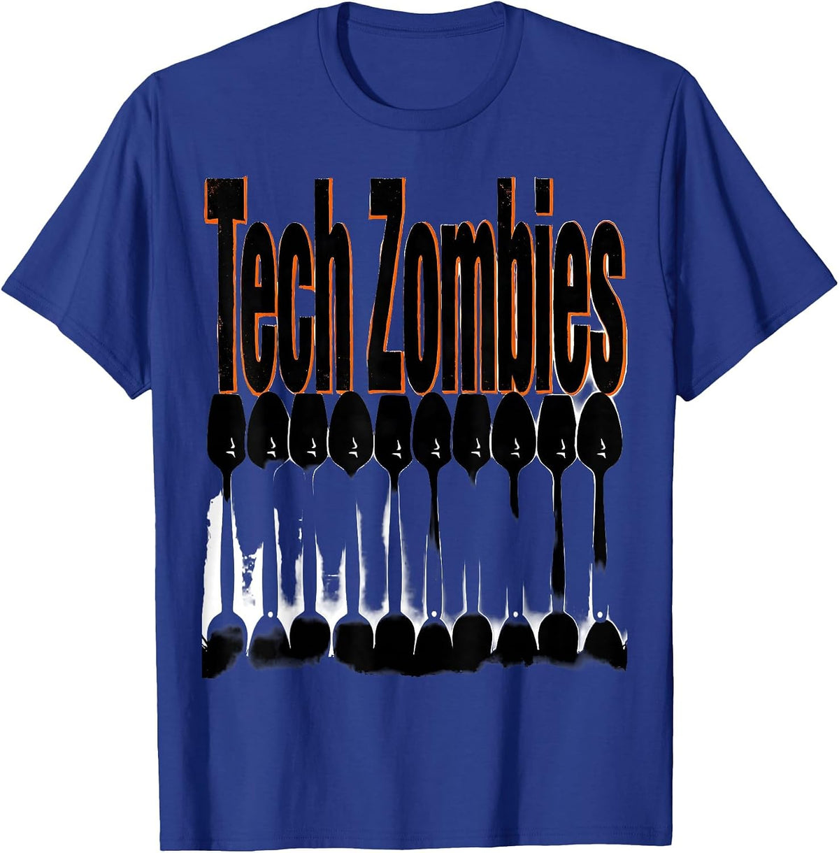 Tech Zombies Funny Pharmacy Halloween Pharmacist Crew T-Shirt - Royal Blue