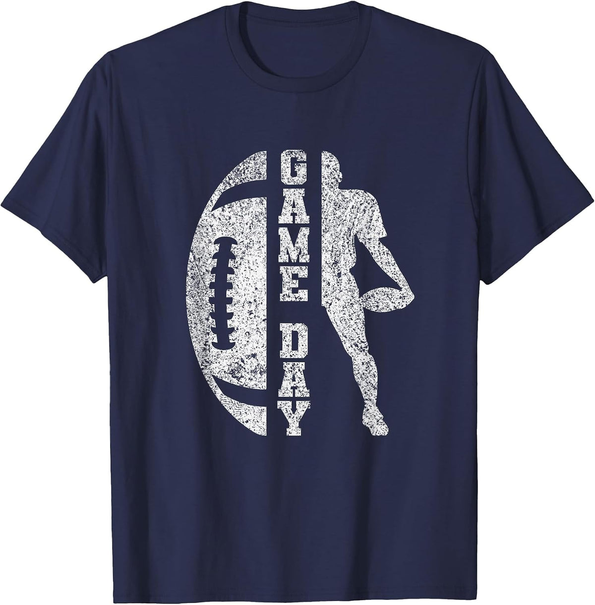 Game Day Football - Cute Football Top T-Shirt - Navy Blue
