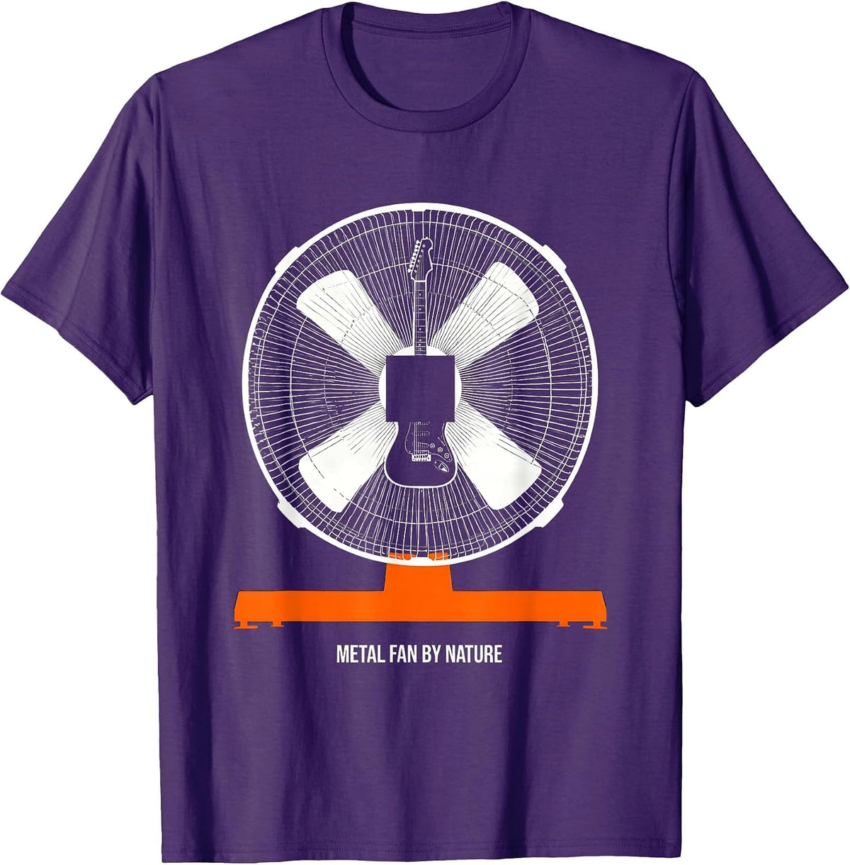 Men's Metal Fan By Nature Brutalist Heavy Metal Fan Humor T-Shirt - Purple