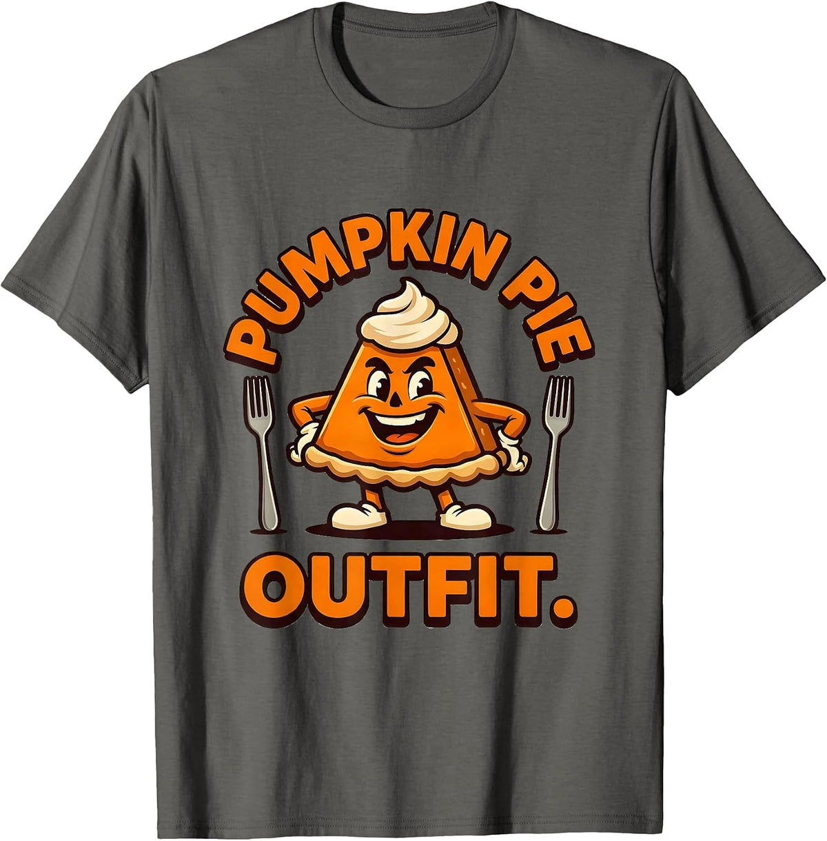 Men's Pumpkin Pie Outfit Funny Thanksgiving Pie Lover Squad T-Shirt - Asphalt Grey