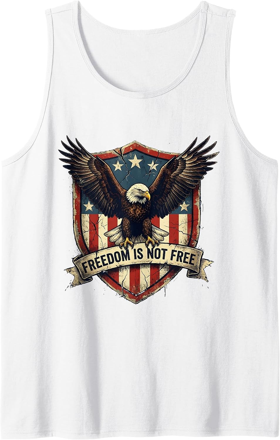 Freedom Is Not Free Fourth of July Men's Design Tank Top - White
