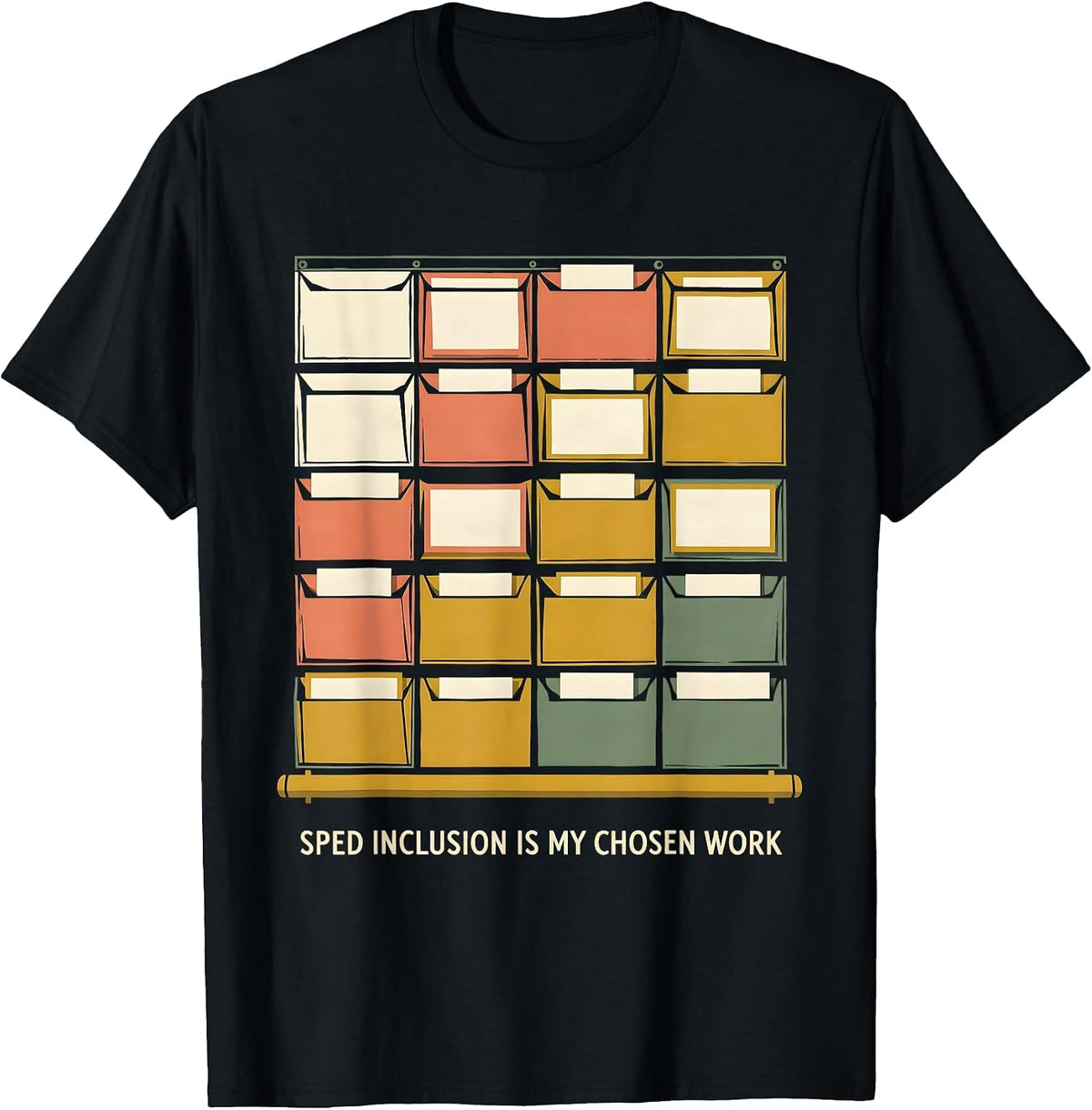 Men's SPED Inclusion Is My Chosen Work Inspirational Teacher T-Shirt - Black