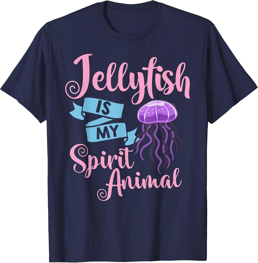 Jellyfish Jelly Fish Tank Sea Jellies Aquarium T-Shirt - Navy Blue