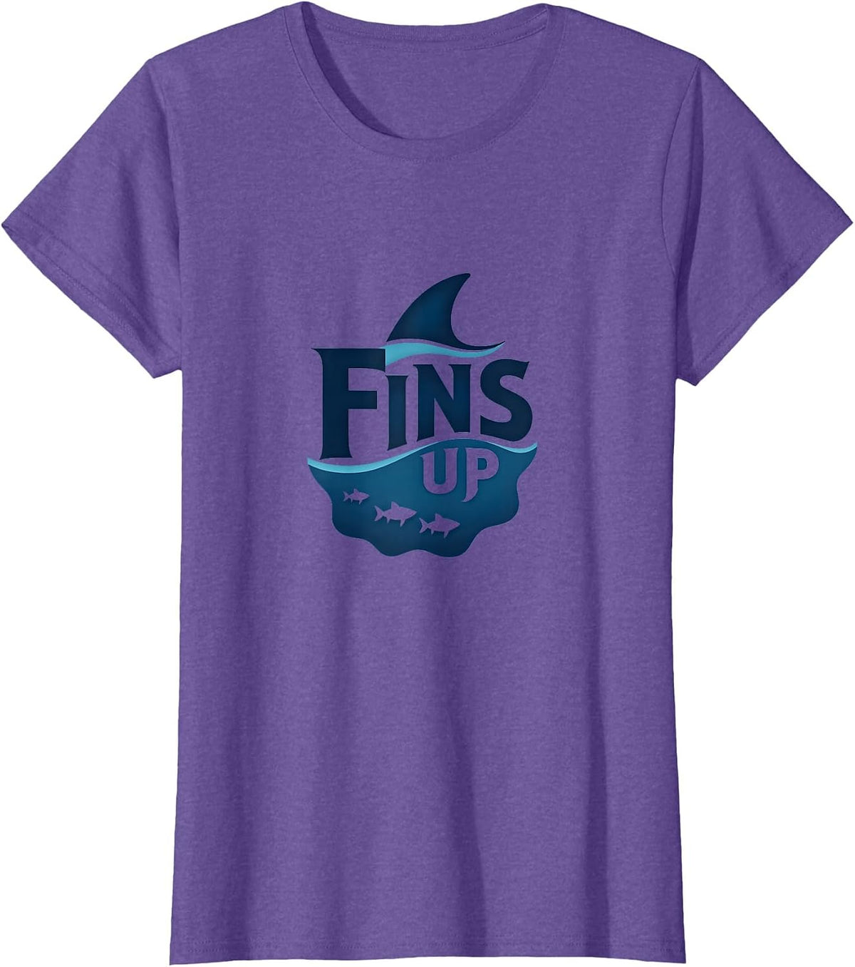 Fins Up: Ocean Adventure for Shark Enthusiasts T-Shirt - Purple Heather
