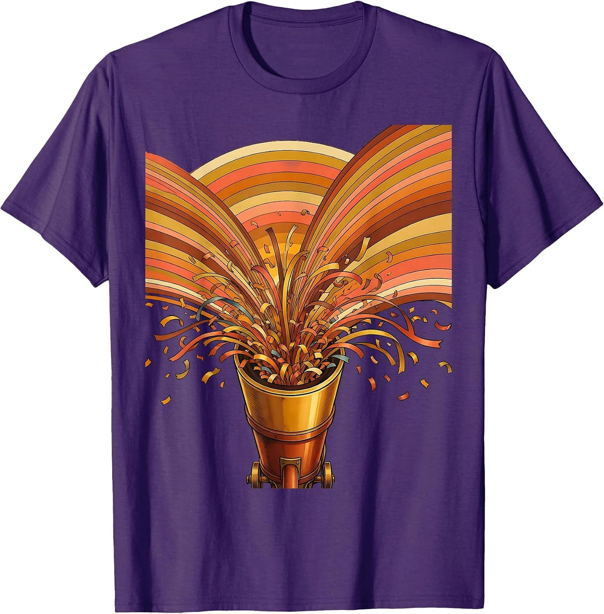 Confetti Cannon Night Sky Celebration Graphic T-Shirt - Purple